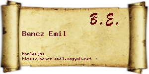 Bencz Emil névjegykártya