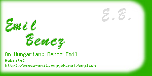 emil bencz business card